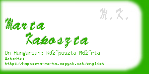 marta kaposzta business card